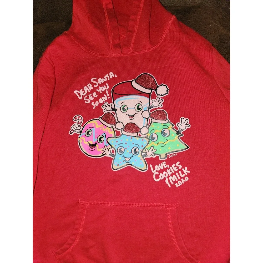 Justice holiday Christmas dear santa‎ see you soon cookies and milk sweatshirt 8